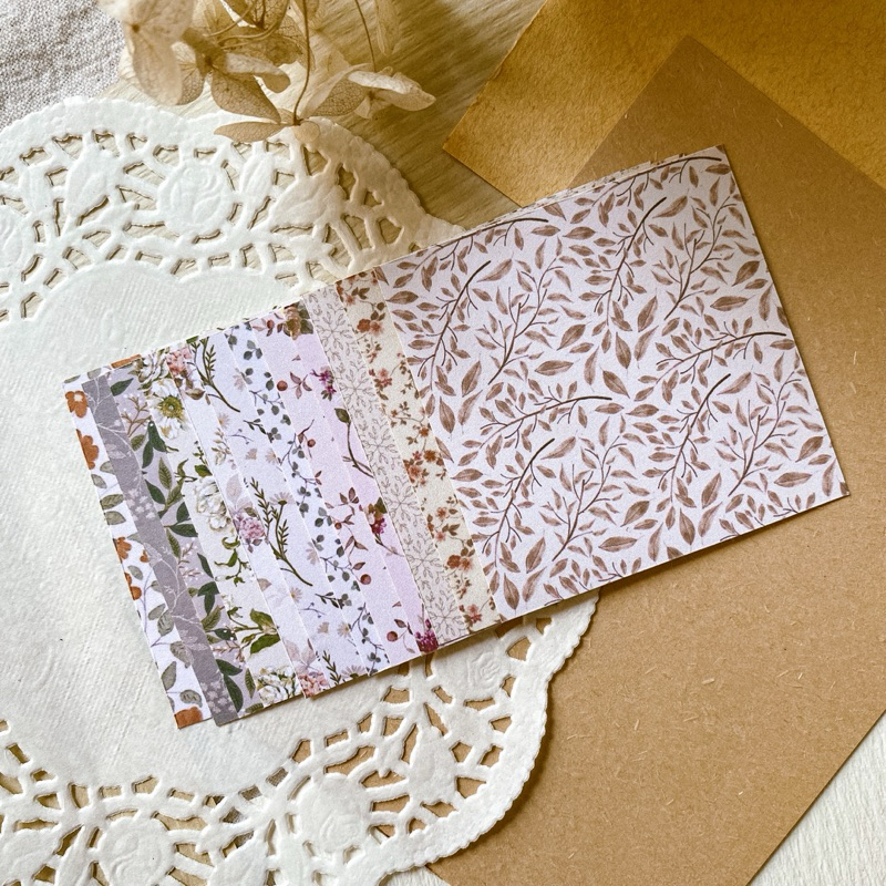 

[MIUKIEE] 12Pcs STICKER FLORAL VINTAGE PAPER Decorative Paper for Journaling