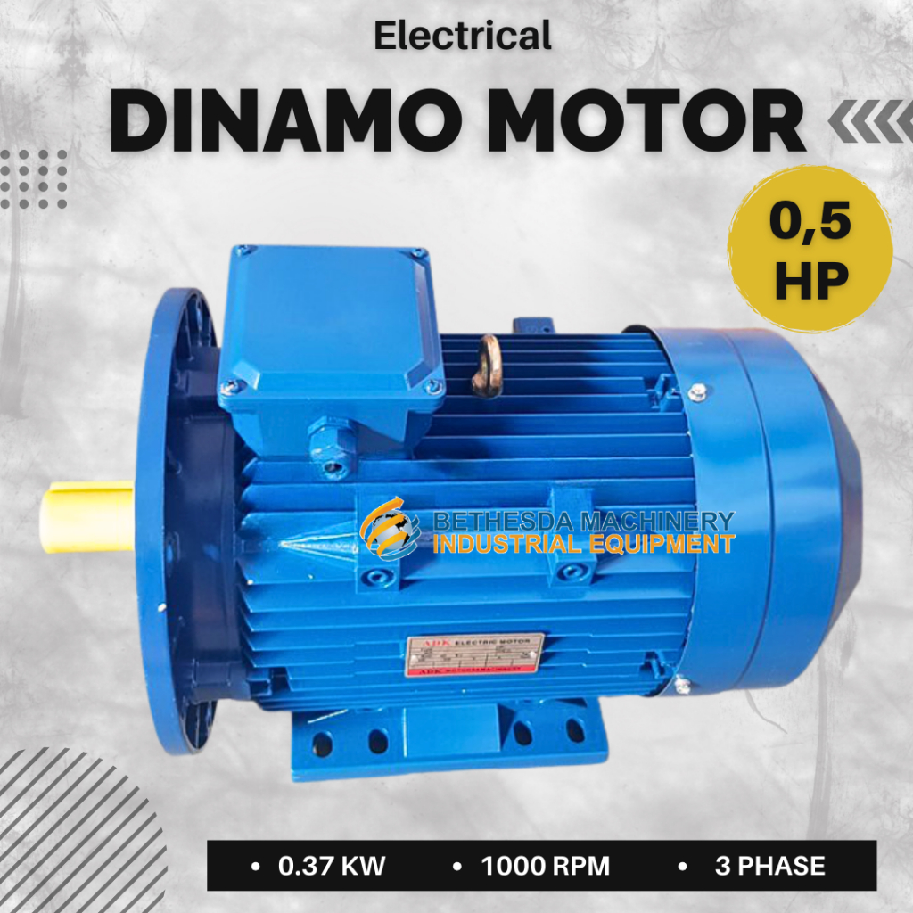 0.5 HP 0.37 KW Dinamo Motor Listrik 1000 RPM 3Phase Electro Motor 0,5HP Electrical