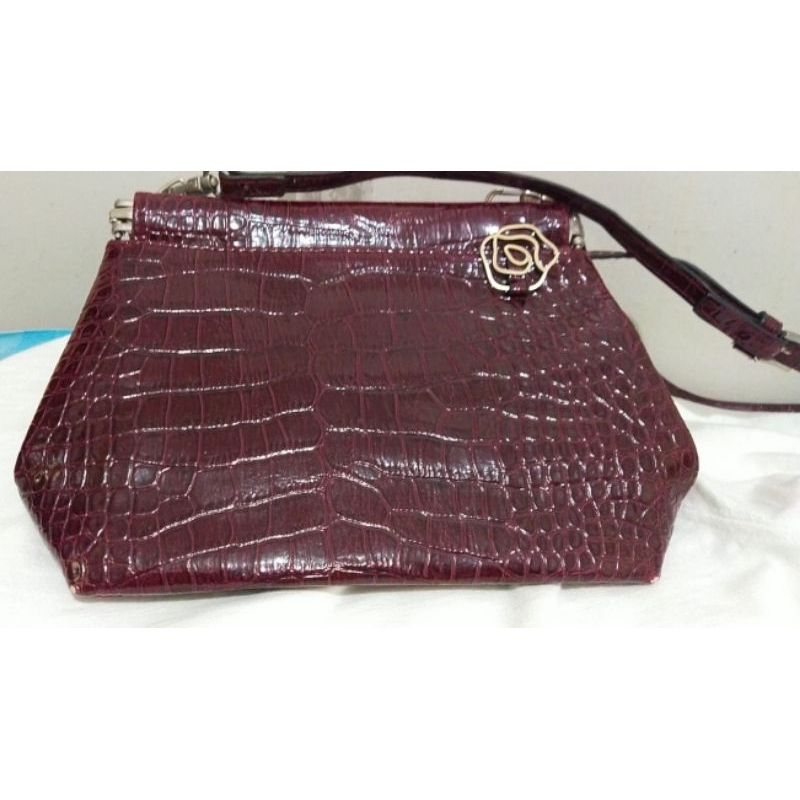 Tas Maroon Croco