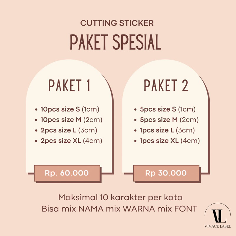 

[VIVACE] PAKET HEMAT Cutting Sticker Nama Custom Waterproof Stiker Label Barang