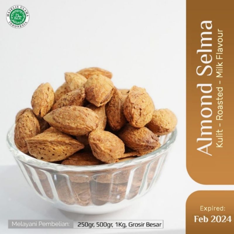 

kacang almond kulit kemasan 1kg