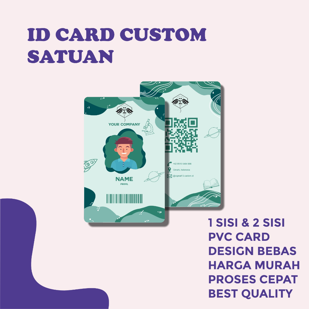 

Custom Card Satuan - Card Holder PVC 1 Sisi 2 sisi Aesthetic Sigmat13 Panitia KTA Name Tag Mahasiswa Pelajar Karyawan