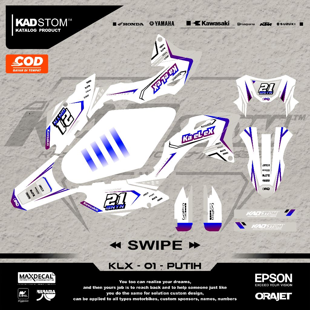 Stiker Decal KLX BF 150 Full Body KLX Supermoto