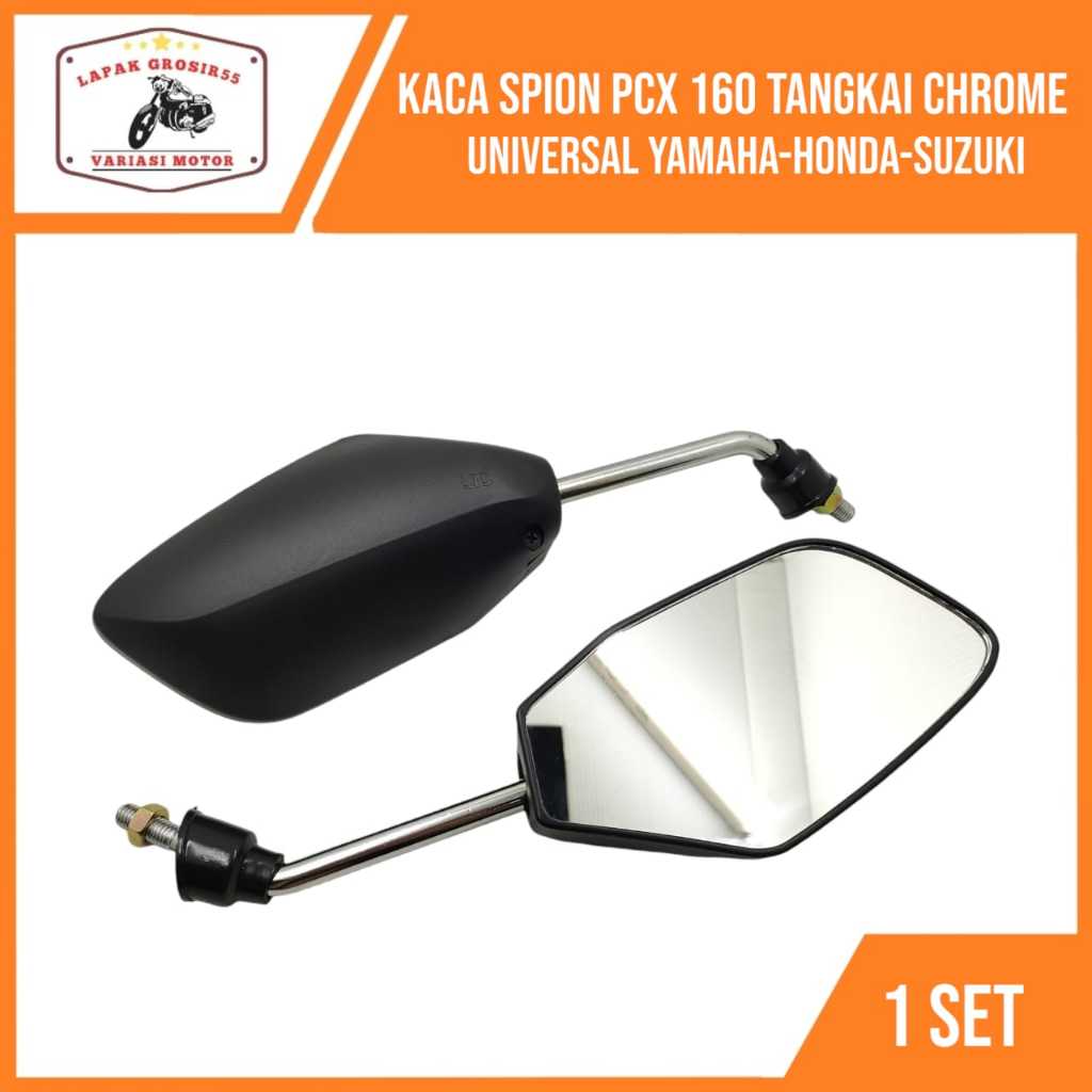 SPION STANDAR TANGKAI CHROME SATU SET PNP PCX 160 PCX 150 PCX KARBU UNIVERSAL
