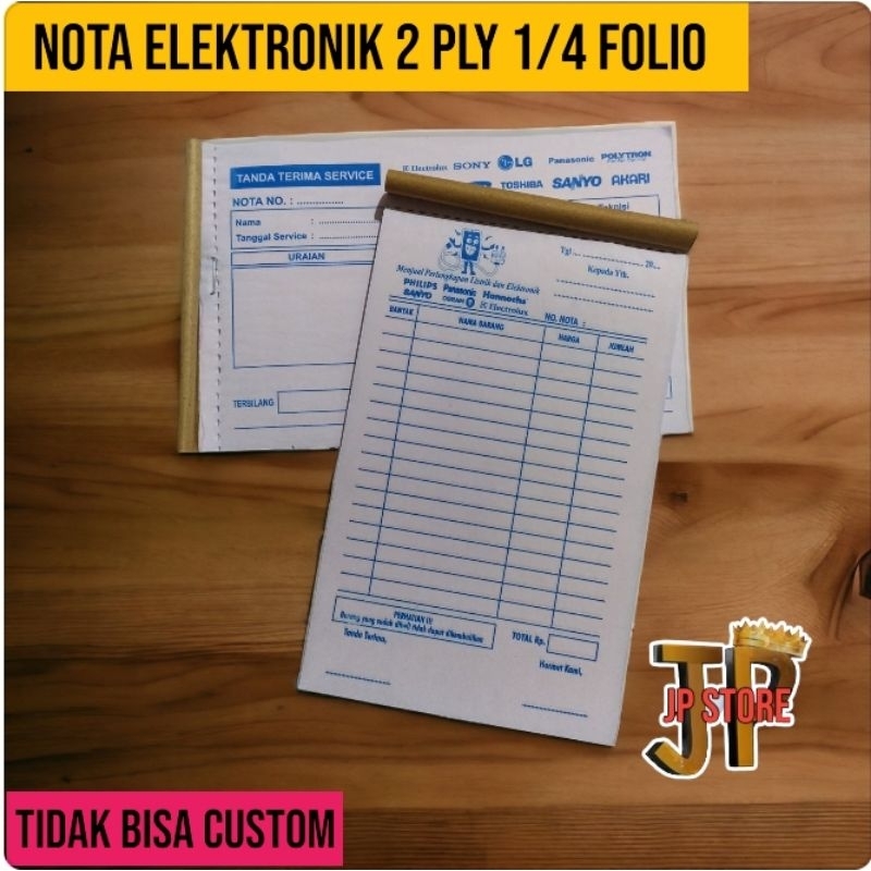 NOTA TOKO ELEKTRONIK 2 PLY 1/4 FOLIO - SIAP KIRIM