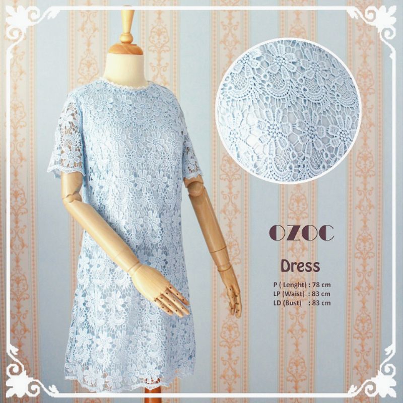 Dress Brokat Biru Muda