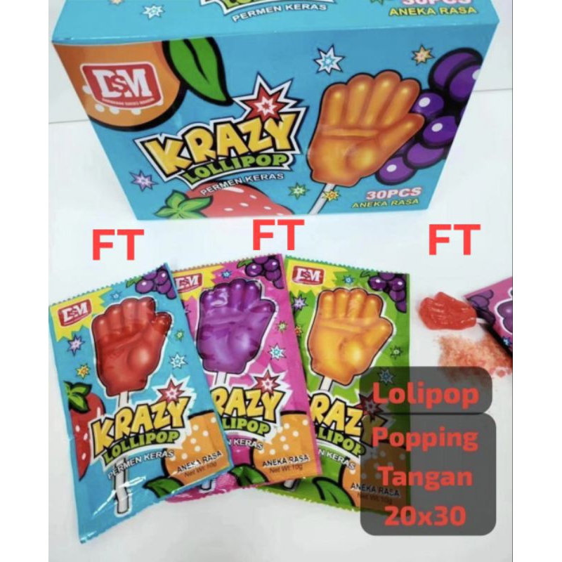 

Permen lolipop popping tangan 30 pcs