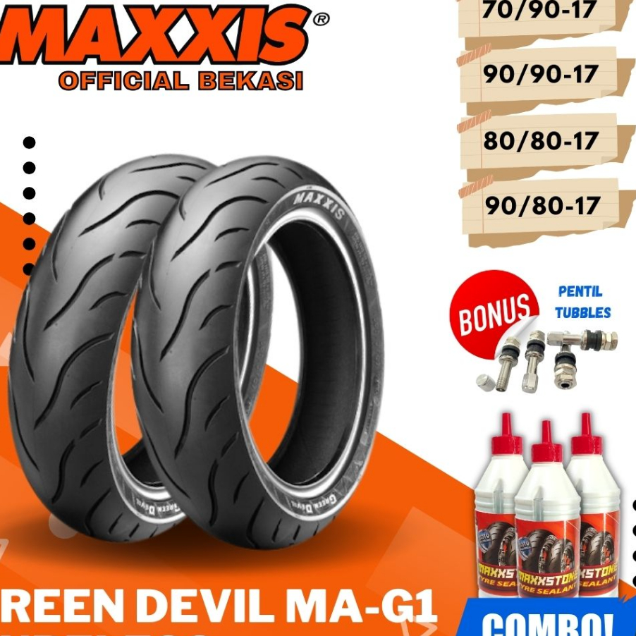 Terkini MAXXIS GREEN DEVIL RING 17 / BAN MAXXIS ( 70/90 - 80/90 - 80/80 - 90/80) BAN TUBELESS BAN LU