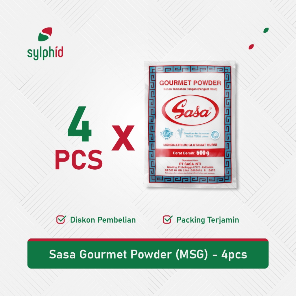 

Sasa Gourmet Powder MSG Mecin 500 gr / Micin Penyedap Rasa 0.5 kg (4 pcs)