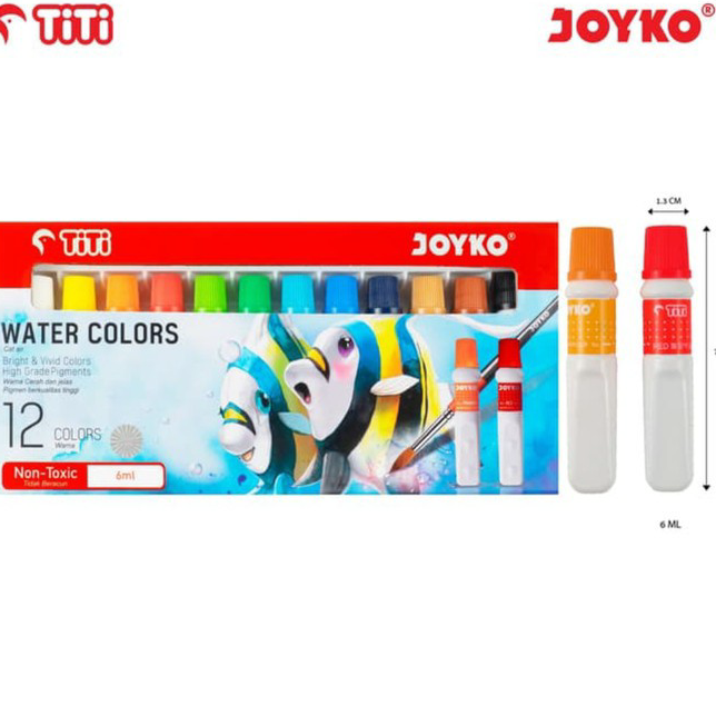 

Ready JOYKO TITI 12 WATERCOLOUR PAINT / CAT AIR 12 WARNA JOYKO WAC-6ML-12