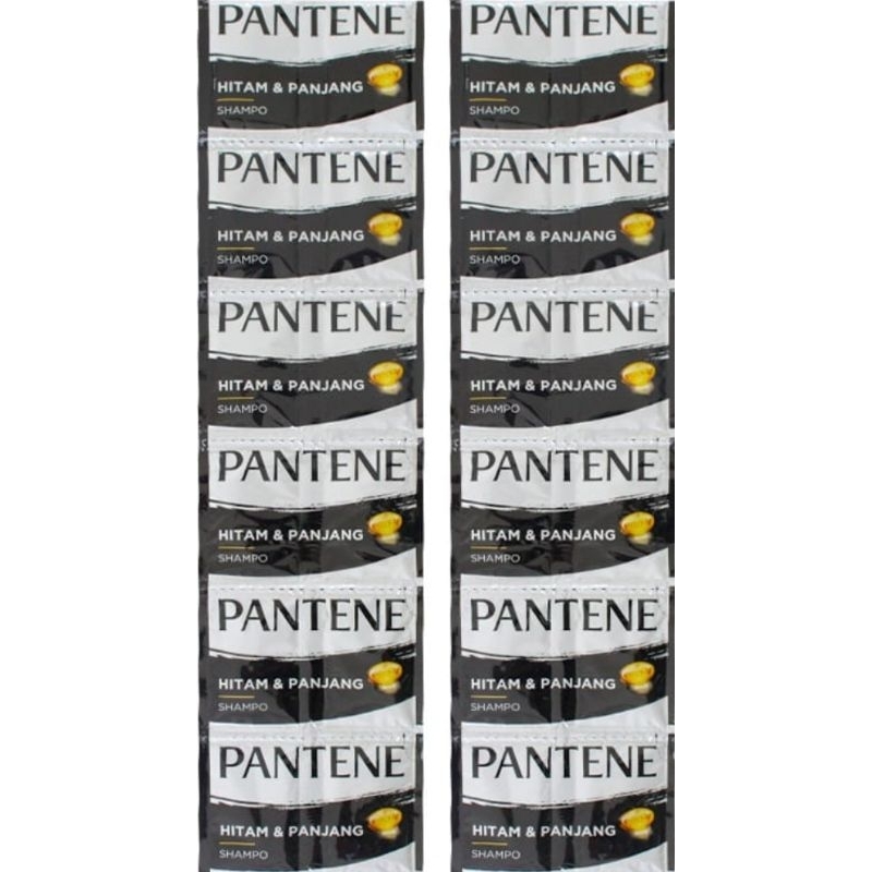 SHAMPO PANTENE HITAM & PANJANG SACHET 10ML × 12
