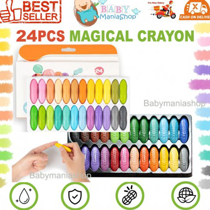 

Grosir Magical Crayon 12 pcs 24 pcs Crayons Set Bayi Anak Peanut Yplus UK Mudah Dihapus Tidak Kotor Tangan ➙➼✦❃