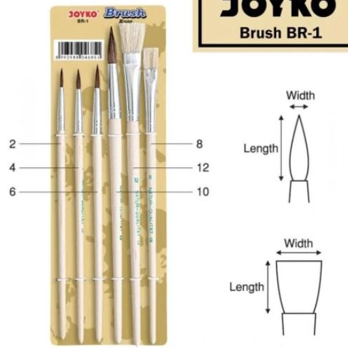 

Super Promo (6pcs) Brush Set Joyko BR 1 / Kuas Lukis Joyko / Kuas Cat Mewarnai Produk