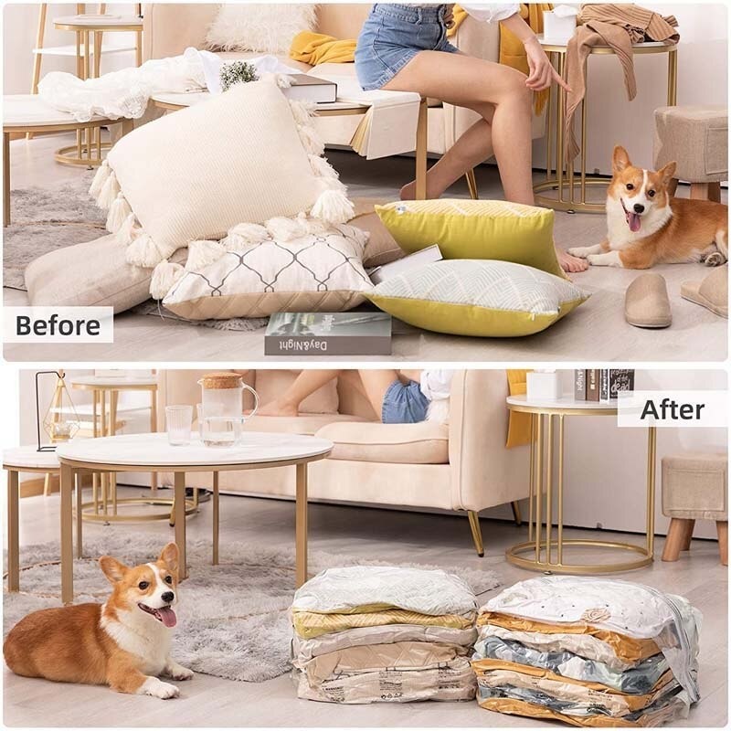 Kantong Plastic Vacuum Compression Press Pakaian Vakum Serbaguna 5 PCS Tas Plastik Vacum Bag Travel 