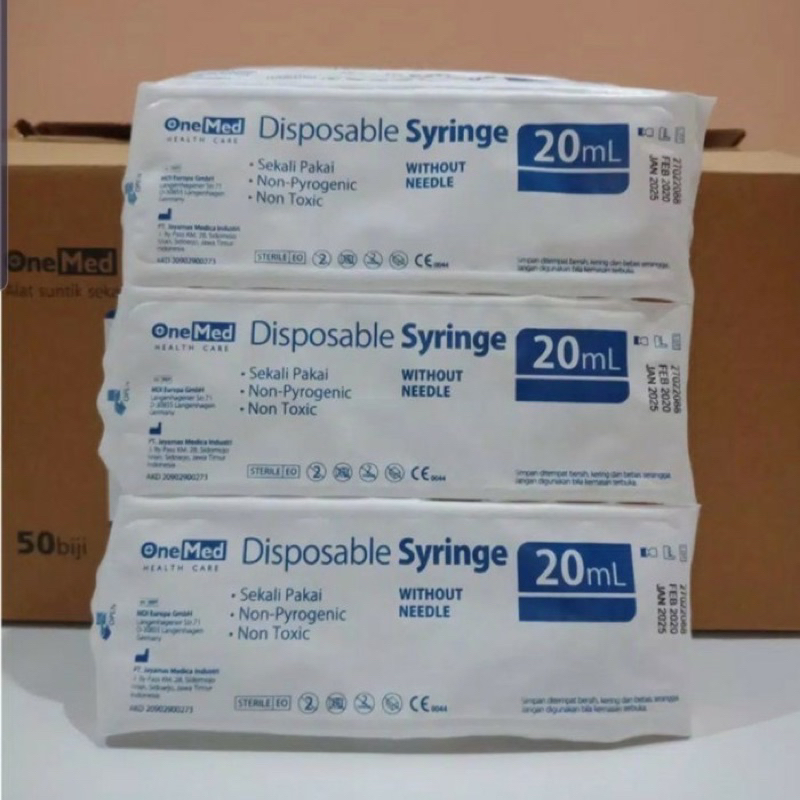 Syringe 20cc Onemed Per PCS/Spuit Onemed 20ml Pcs/Ecer 1 PCS
