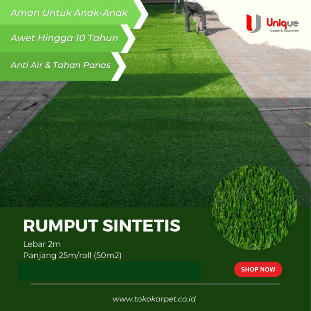 Rumput sintetis Jepang tebal 3cm / rumput taman / rumput palsu swiss