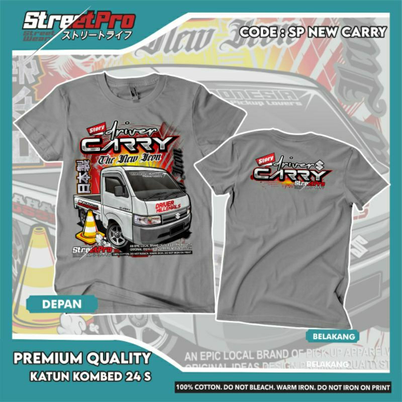 Kaos Mobil Carry Terbaru Kualitas Premium Baju Driver Muda bahan Katun