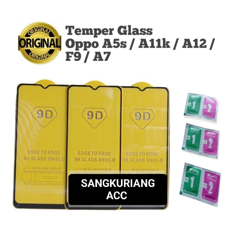 Tempered Glas Full Layar hp OPPO A5S/A11K/A12/F9/A7 Temper Glas Full Layar bahan kaca LSD kaca hp Te