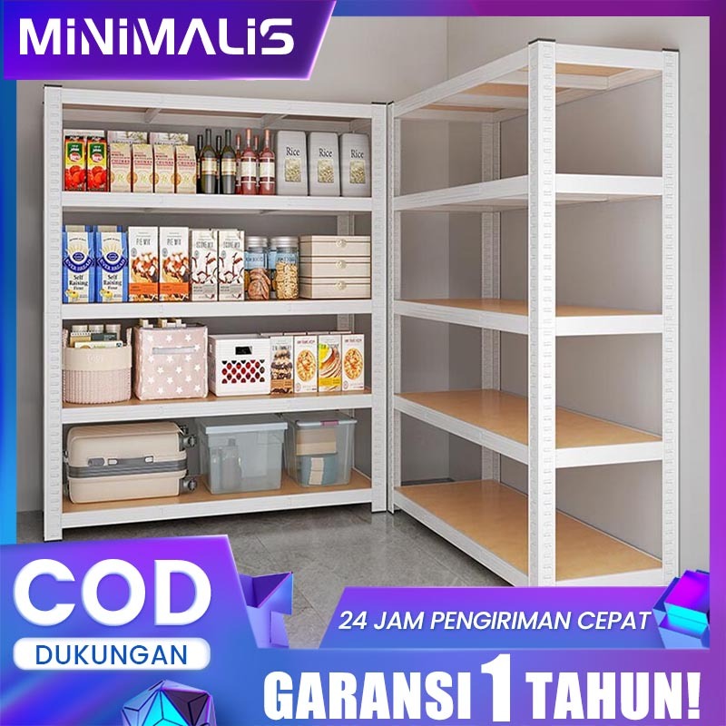 Minimalis Rak besi siku 5/6 susun Rak Gudang Rak supermarket rak dapur Rak besi serbaguna Rak Aquari