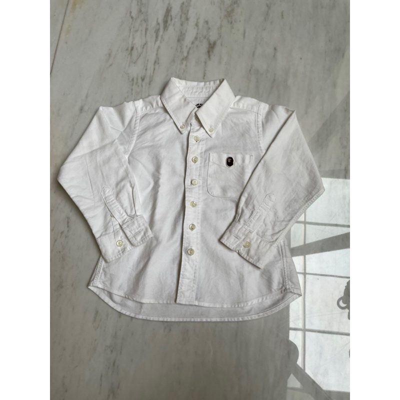 preloved baby milo BAPE kids size 100 white shirt a bathing ape Authentic