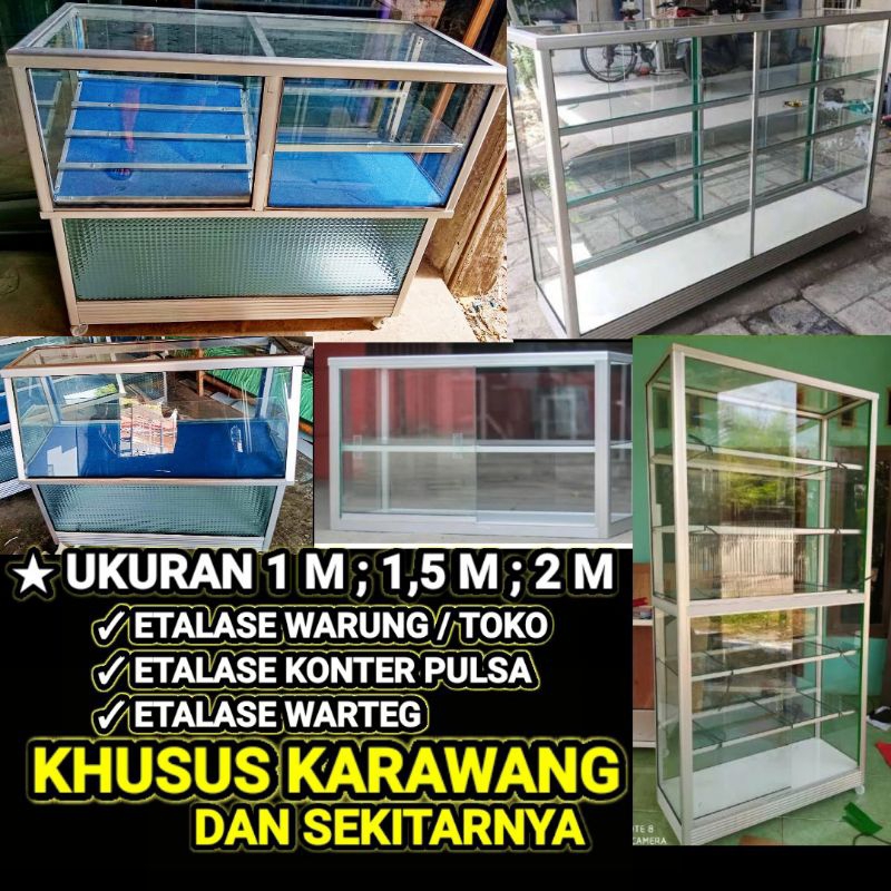 ETALASE KONTER PULSA 1 METER 1,5 METER 2 METER / ETALASE TOKO WARUNG 1 METER 1.5 METER 2 METER / ETA