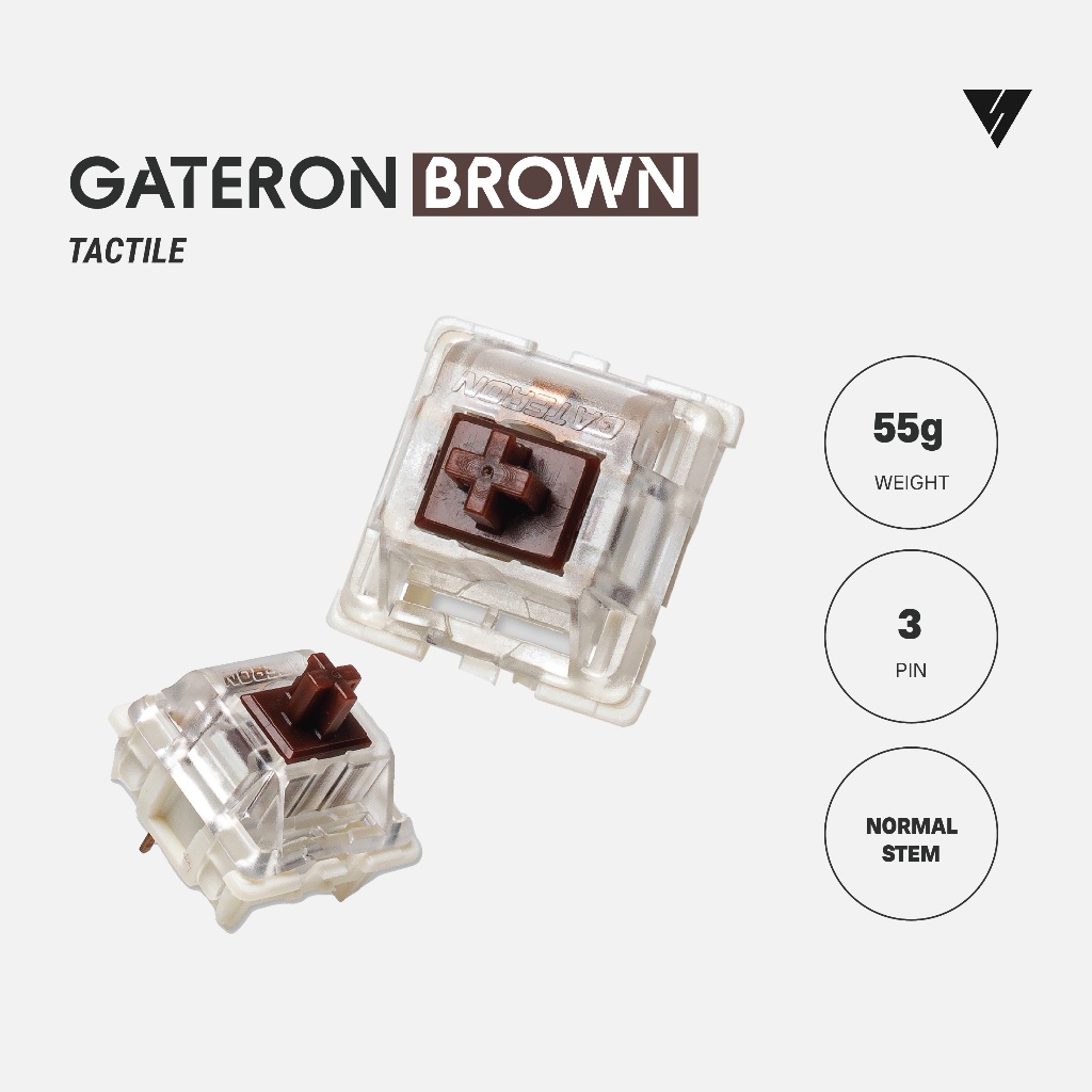 VortexSeries Gateron Brown (Tactile 3-Pins Switch)
