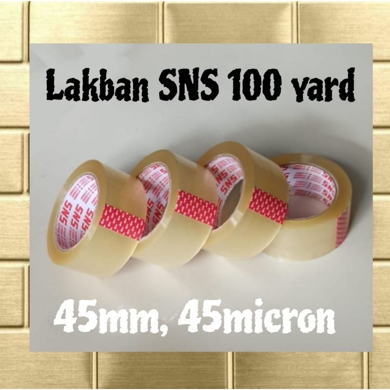 

Lakban Bening Murah SNS 45 mm, panjang 100 yard