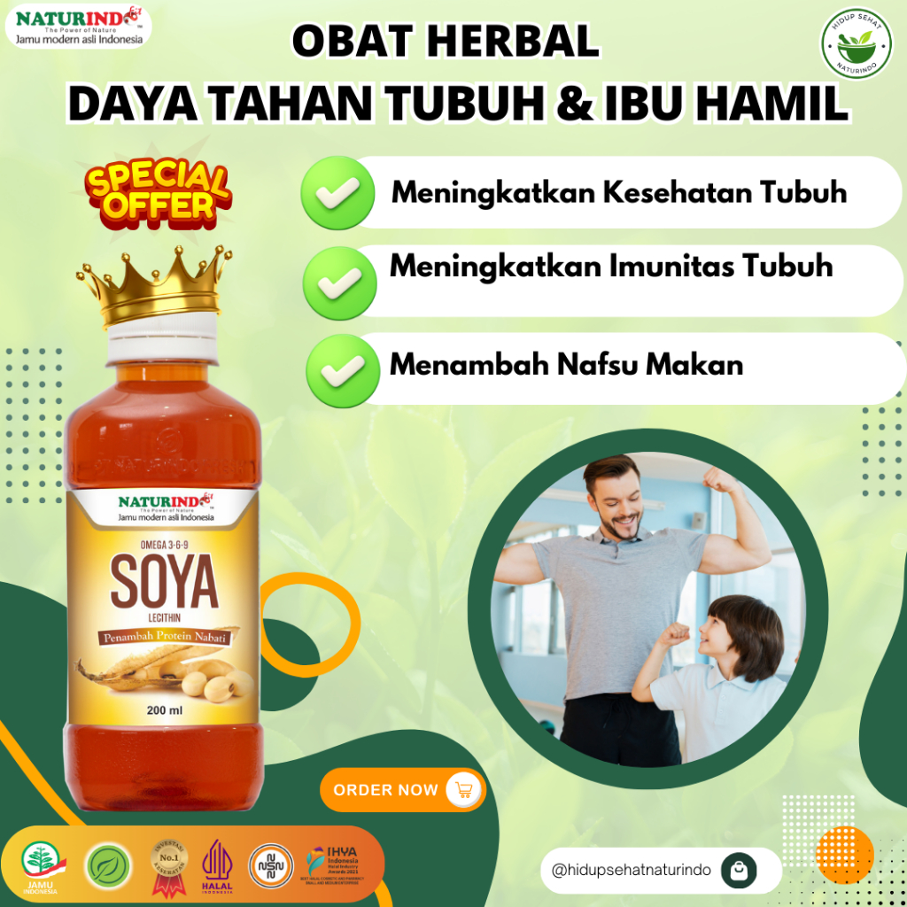 Vitamin Suplemen KELUARGA SEHAT & IBU HAMIL SOYA CAIR & KAPSUL OMEGA SOYA NATURINDO