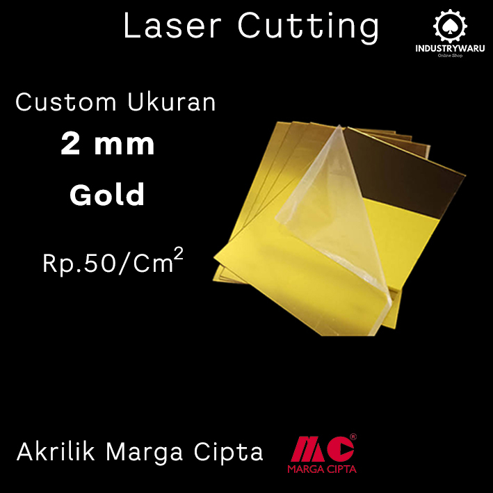 Akrilik Custom Lembaran Gold Tebal 2mm LASER CUTTING