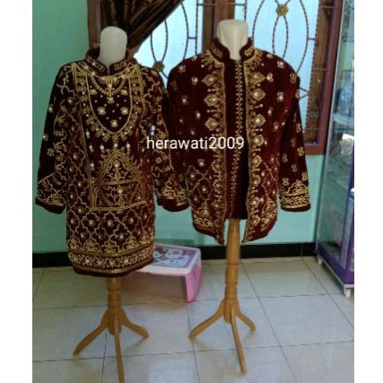 Baju adat Palembang/baju pengantin motif bordir terbaru