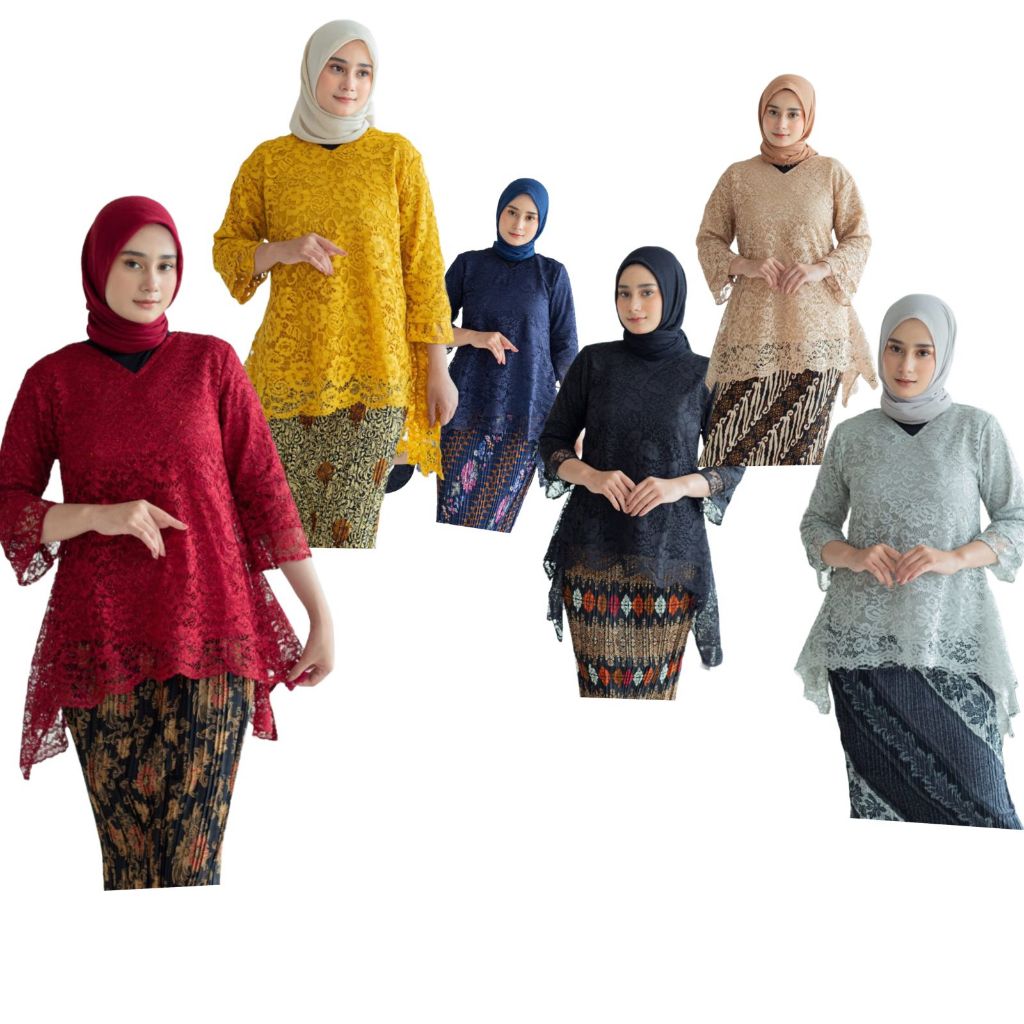 Set kebaya rinjani - kebaya rinjani jumbo - kebaya modern brokat /kebaya modern jumbo/kebaya jumbo l