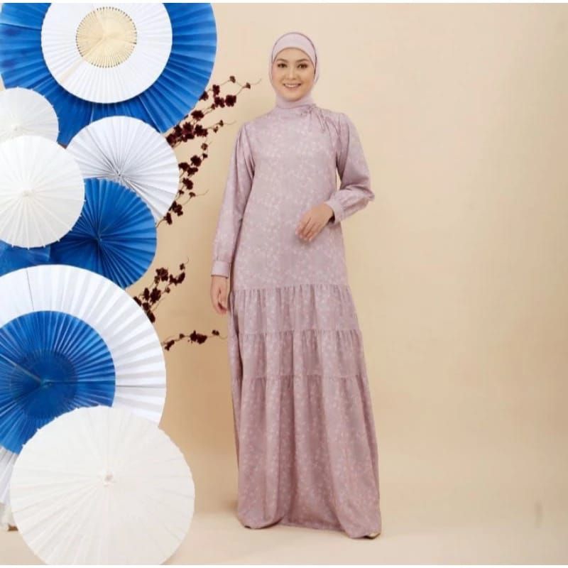 Zoya Sanica Dress - Gamis Muslim Polos Wanita Wudhu Friendly - Bahan Cotton