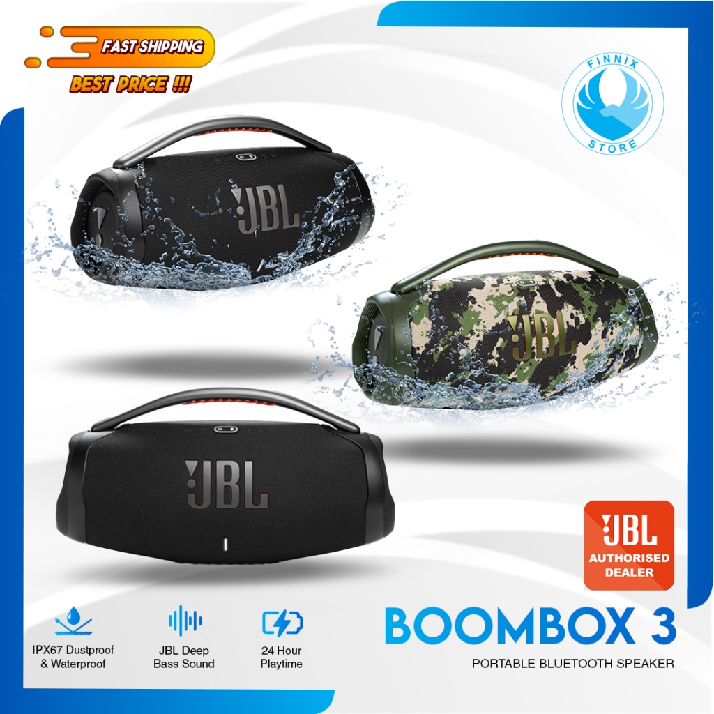 JBL Boombox 3 Wireless Bluetooth Speaker Portable - Garansi Resmi