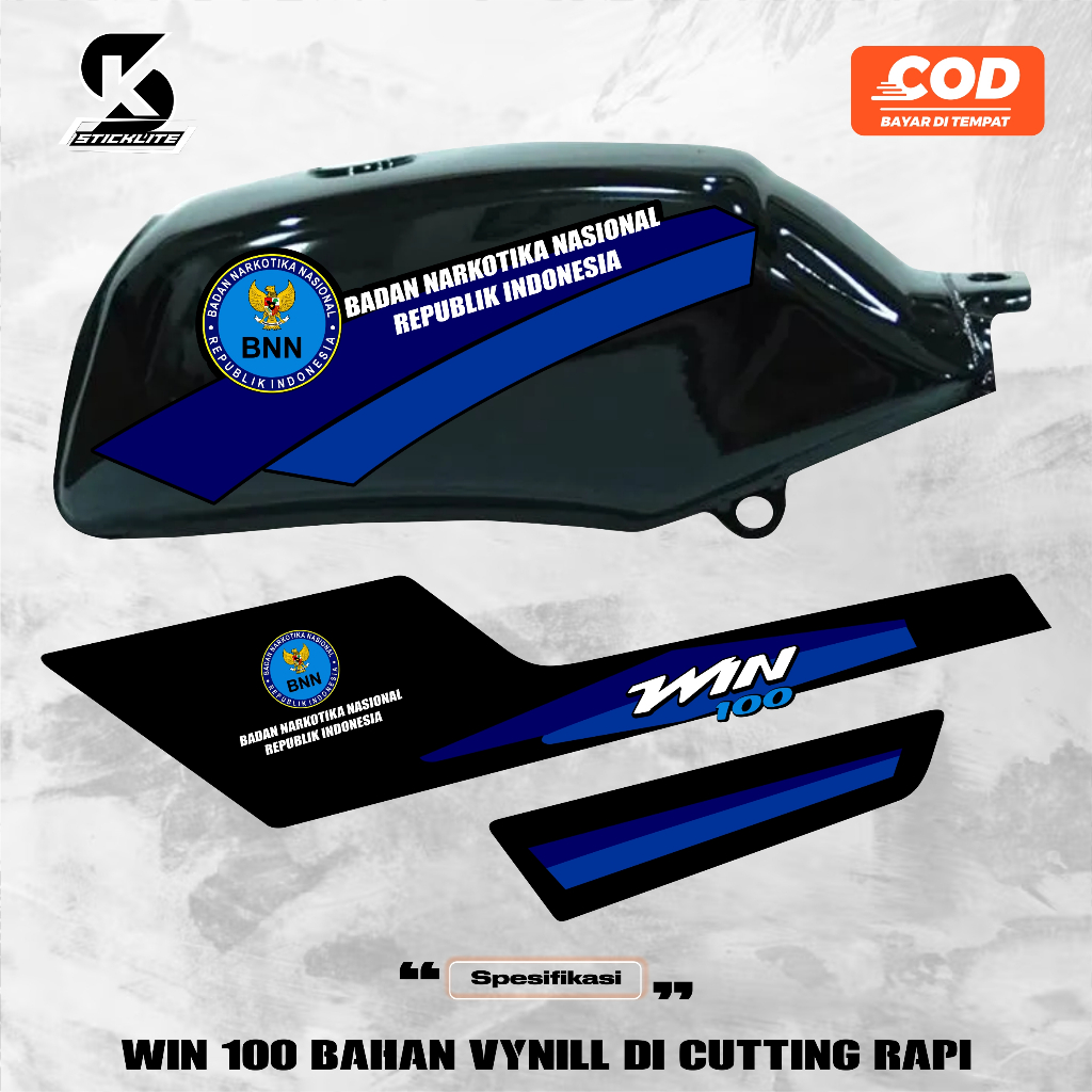 stiker motor - striping HONDA WIN 100 sticker variasi kendaraan dinas