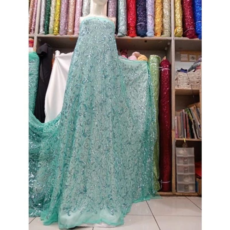 BAHAN KAIN TILE SEQUIN ABSTRAK/ KAIN TILE SEQUIN