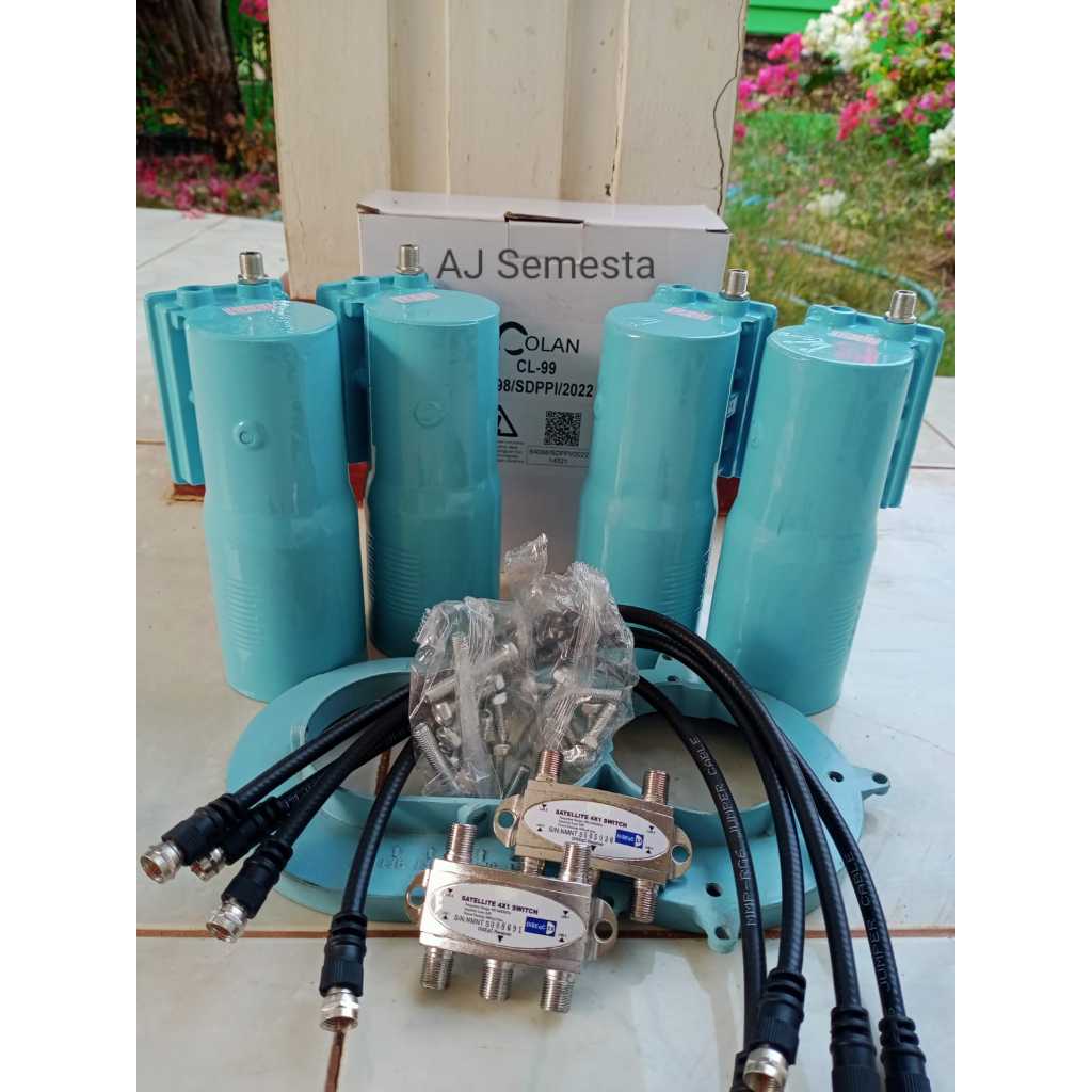 LNB C Band 2 In 1 Outside 2 Satelit 1 Receiver Parabola Paket Komplit