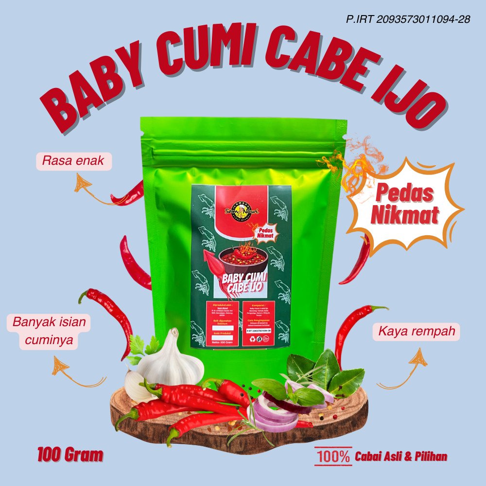 

SambelSamNawi - Sambal Pedas Dahsyat dan Nikmat, Paru bledek, Tetelan Sapi Bledek, Sambal Baby Cumi, Sambal Ikan Peda, Sambal Ikan Asin Jambal, Sambal Cakalang, Oseng Baby Cumi Pete - Pouch 100 gr