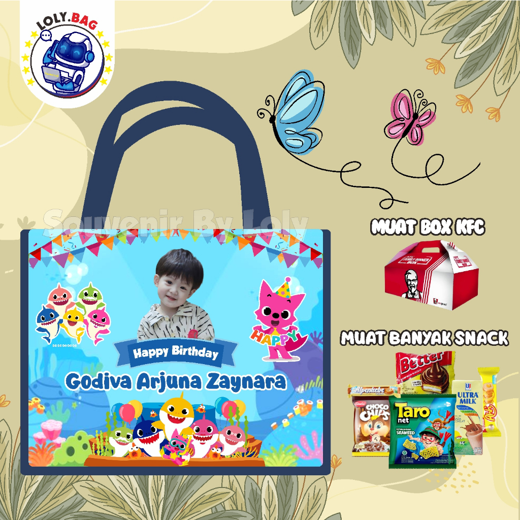 

TAS ULANG TAHUN TERLARIS / GOODIE BAG ULTAH / SOUVENIR ULTAH / TAS TEMA BABY SHARK