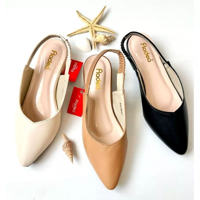 SANDAL WANITA FLADEO HEELS 3 CM TALI BELAKANG