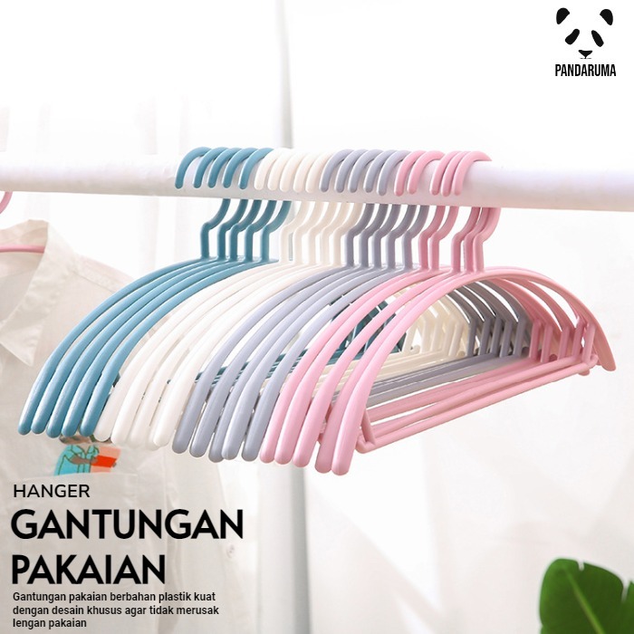 Gantungan Baju Plastik / Clothes Hanger Aesthetic Gantungan Pakaian Estetik Lengkung Tidak Merusak L