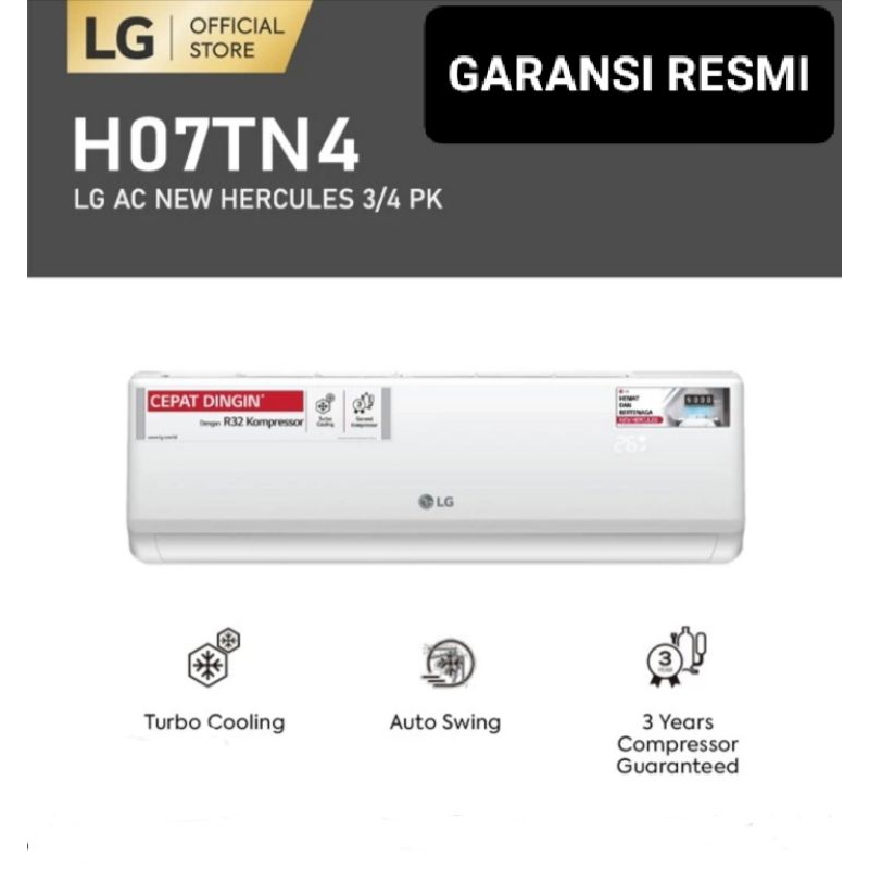 AC LG H07TN4  3/4 PK FREON R32 FREE PASANG