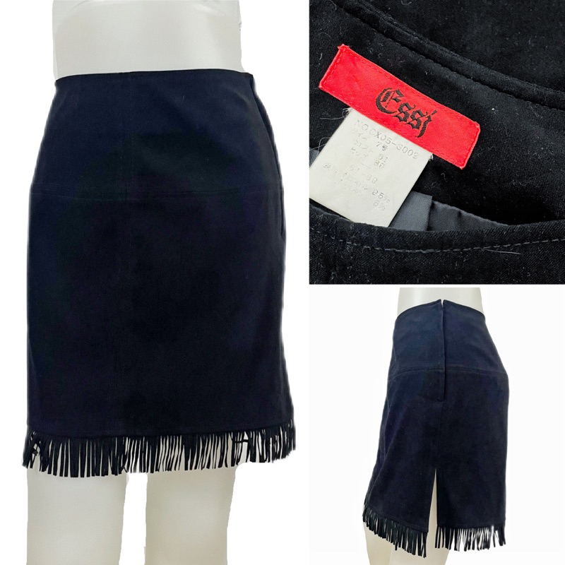 ROK HITAM BLUDRU VELVET BOHEMIAN SPAN MINI