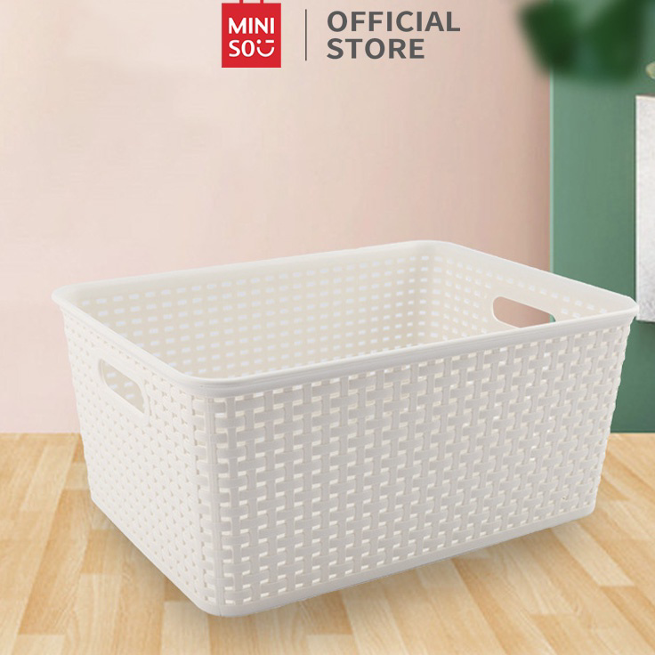 Terbaruϟday MINISO Keranjang Penyimpanan Serbaguna Keranjang Susun Keranjang Make Up Kosmetic Serbag