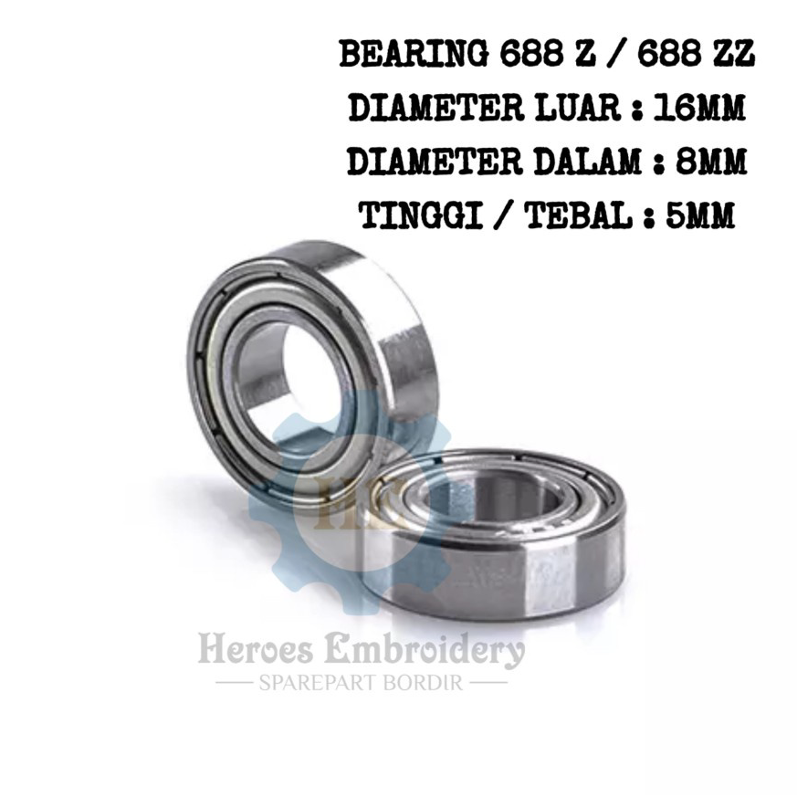 Ready Stock.. BEARING 688Z /BEARING 688ZZ ( 8x16x5mm ) ISI 10 PCS DCY