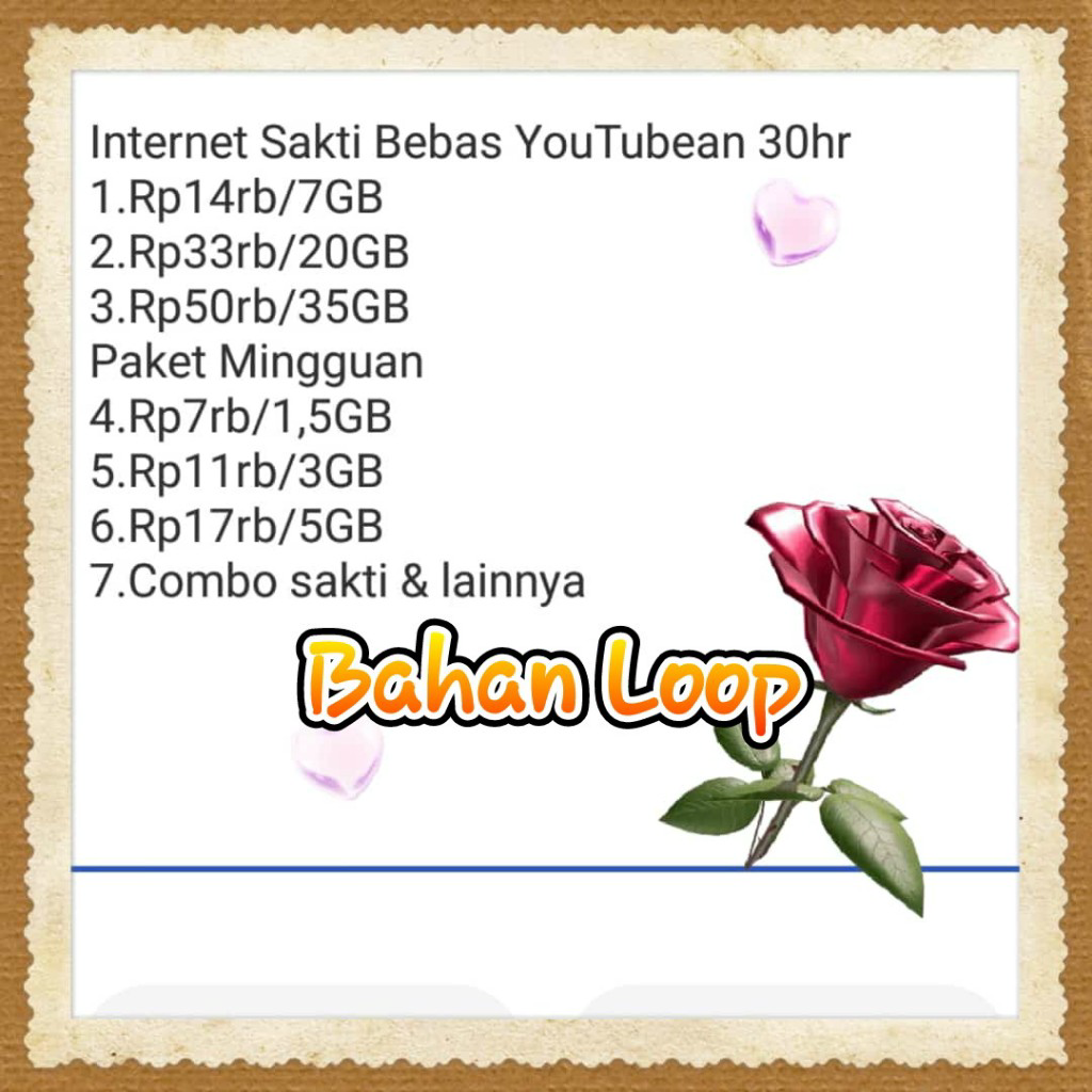 Seller♒Kartu perdana Telkomsel Loop Combo Sakti 7 GB 14rb, 20 Gb 33 rb