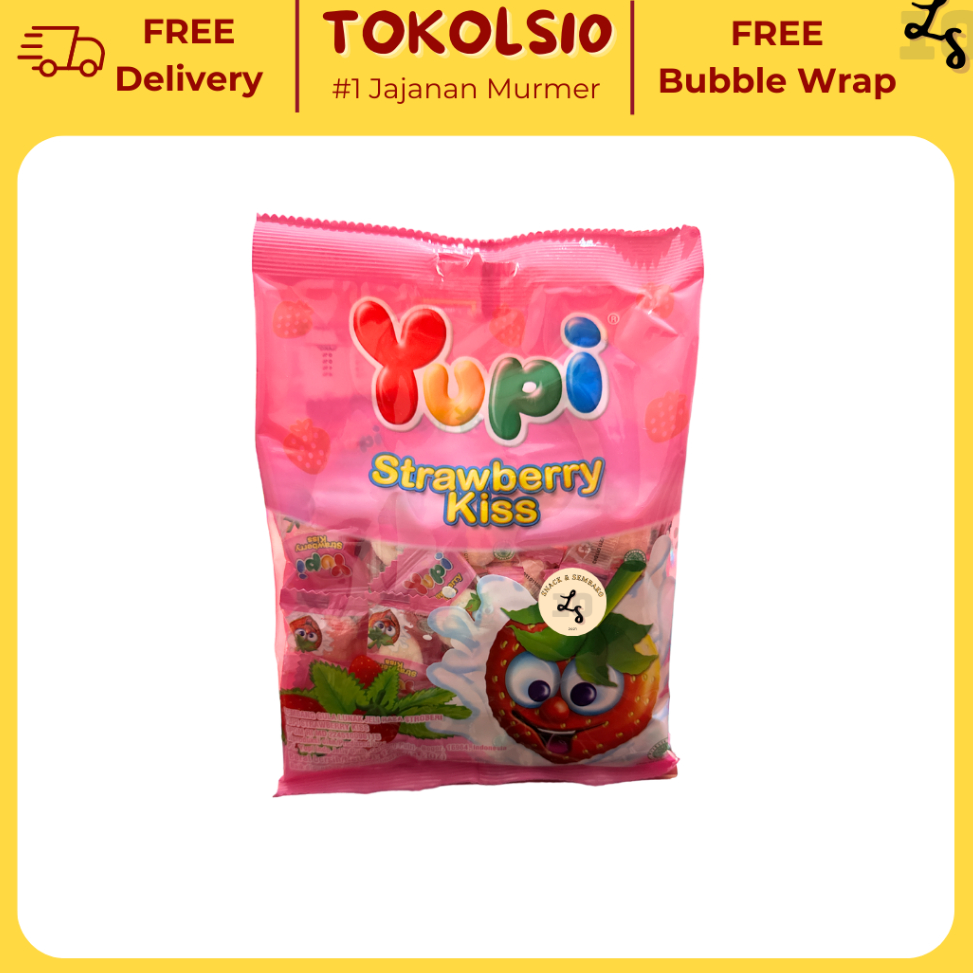 

Terbaru 3.3 Permen Yupi Strawberry Kiss/Fruitty Puff/Mango Kiss 1 Bungkus 120gr