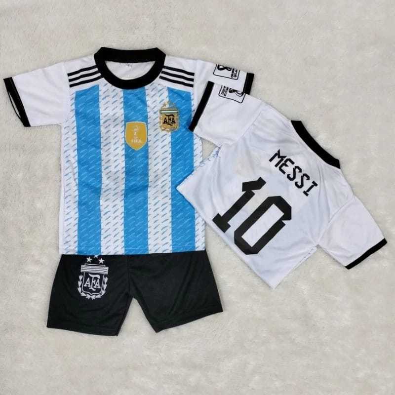 SETELAN BAJU BOLA ANAK / SET BOLA ANAK LAKI LAKI TERBARU ARGENTINA HOME / BAJU OLAHRAGA ANAK TERMURA