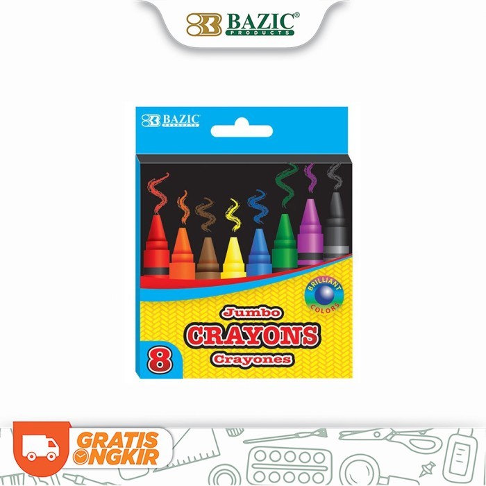 

Bazic 8 Colors Jumbo Crayons - Krayon Jumbo