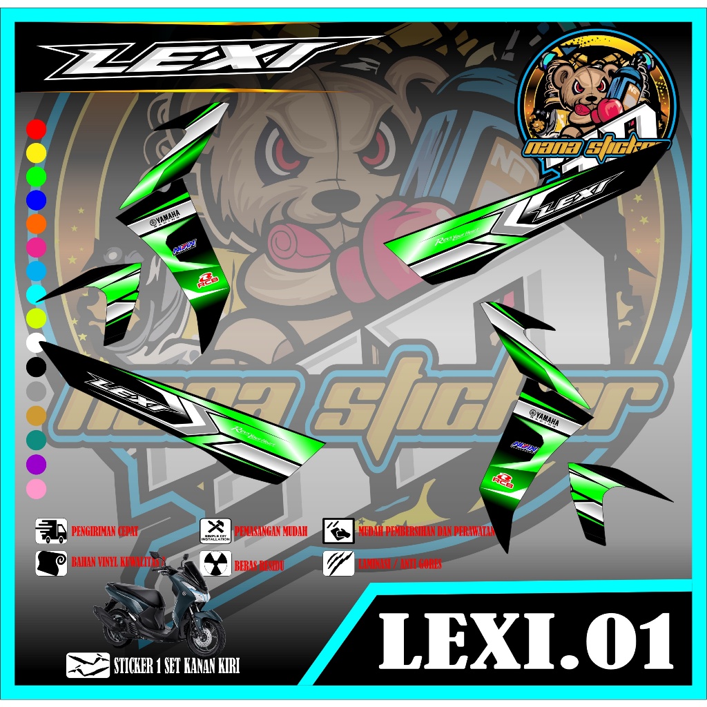 Striping LEXI- Stiker LEXI List Variasi Motor STICKER LEXI CODE 01