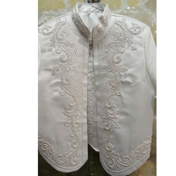 beskap jumbo jawa bridal putih(bonus slop 2psng)